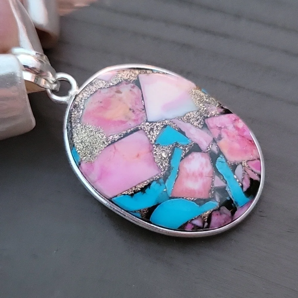 Turquoise & Spiny Oyster Pendant